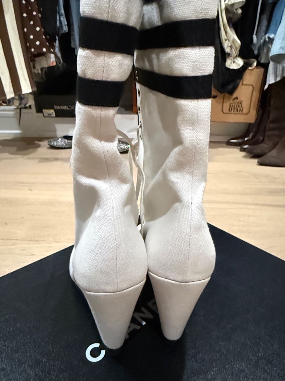 CHANEL wedge peep toe  bootie - Picture 4 of 13